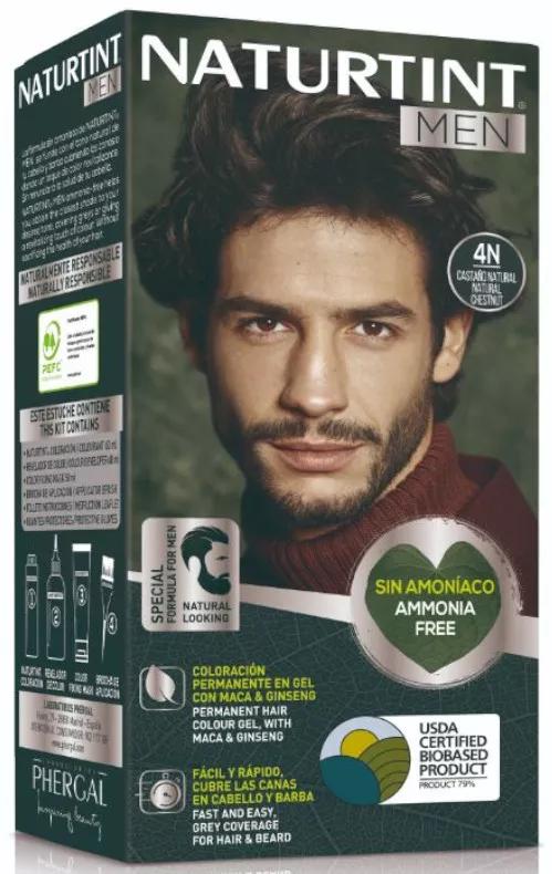 Naturtint Men Tinte Permanente Cabello y Barba 4N Castaño Natural 170 ml