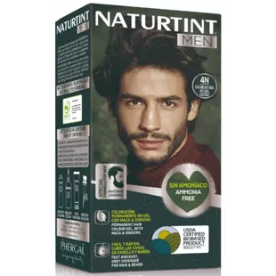 Naturtint Men Tintura Permanente para Cabelo e Barba 4N Castanho Natural 170 ml