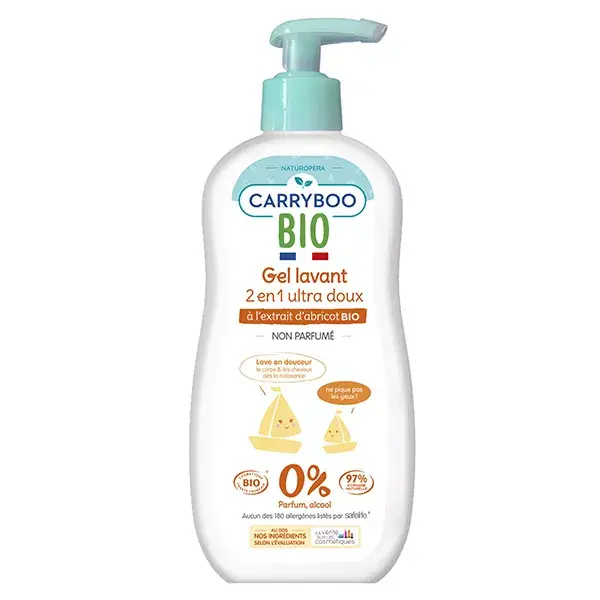 Carryboo Soins Gel Detergente 2-in-1 Ultra Doux Albicocca Bio 500ml
