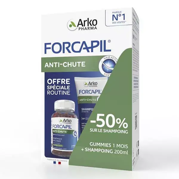 Arkopharma Forcapil Anti-Chute 60 gummies + Shampooing 200ml