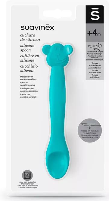 Suavinex Cuillère Silicone Bébé +4m Vert