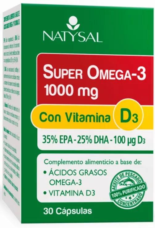 Natysal Super Omega-3 1000mg con Vitamina D3 30 Cápsulas