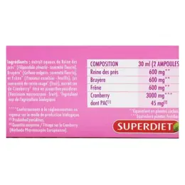 Superdiet Quatuor Reine des Prés Confort Urinaire Bio 20 ampoules