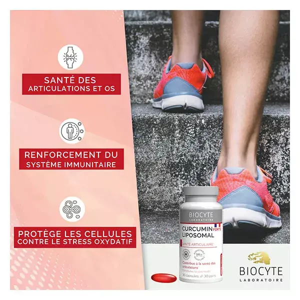 Biocyte Curcumin Forte X185 Liposomal Santé des Articulations 30 capsules