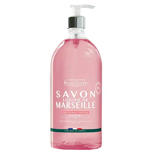 Beauterra Savon Liquide de Marseille Rose Ancienne 1L