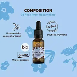 Biofloral Fleur De Bach 26 Rock Rose Heliantheme Compte Gouttes Bio 20 ml