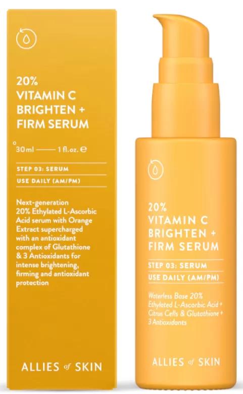 Allies of Skin Sérum Éclaircissant + Ferme 20% Vitamine C 30 ml