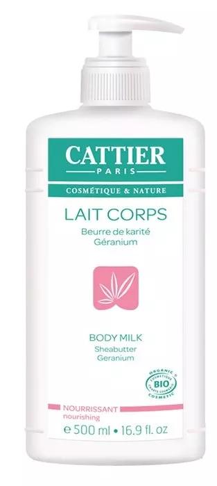 Cattier Lait Hydratant Corps Karité Géranium 500 ml