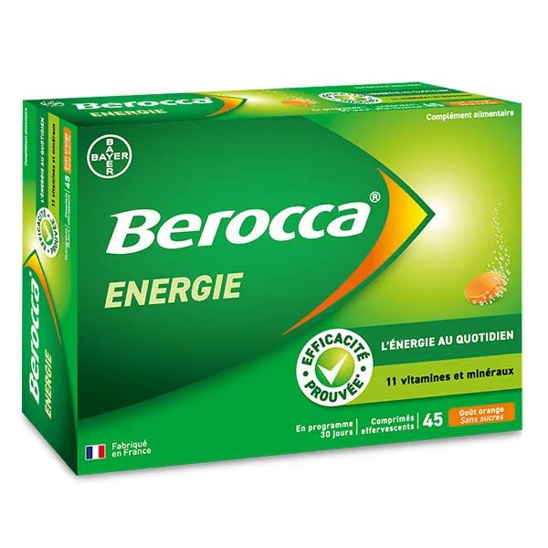 Berocca Energie Orange Vitamine B et Vitamine C Magnésium Zinc 45 comprimés effervescents