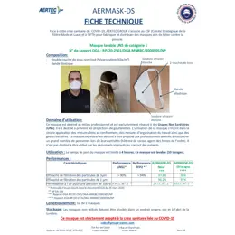 Masque Lavable Aermask-DS Catégorie 1 Lot de 2