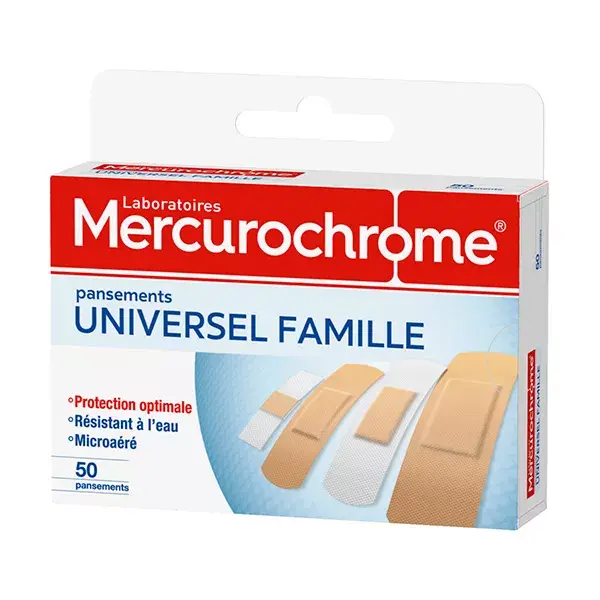 Mercurochrome Pansements Universel Famille 50 pansements