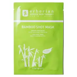 Erborian Bamboo Shot Mask Masque Tissu Visage Effet Repulpant Fraîcheur 15g