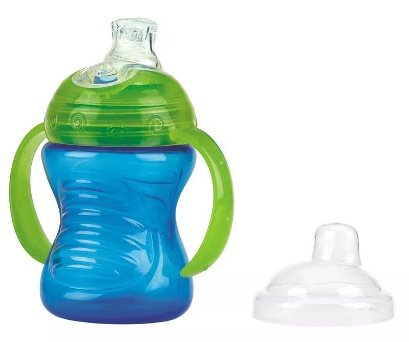 Nuby Super Tuit Beker met Handgrepen + 6m 240ml Blauw