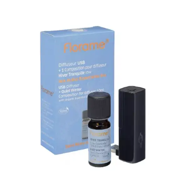 Florame USB Diffuser Black + Winter Calming Composition 10ml