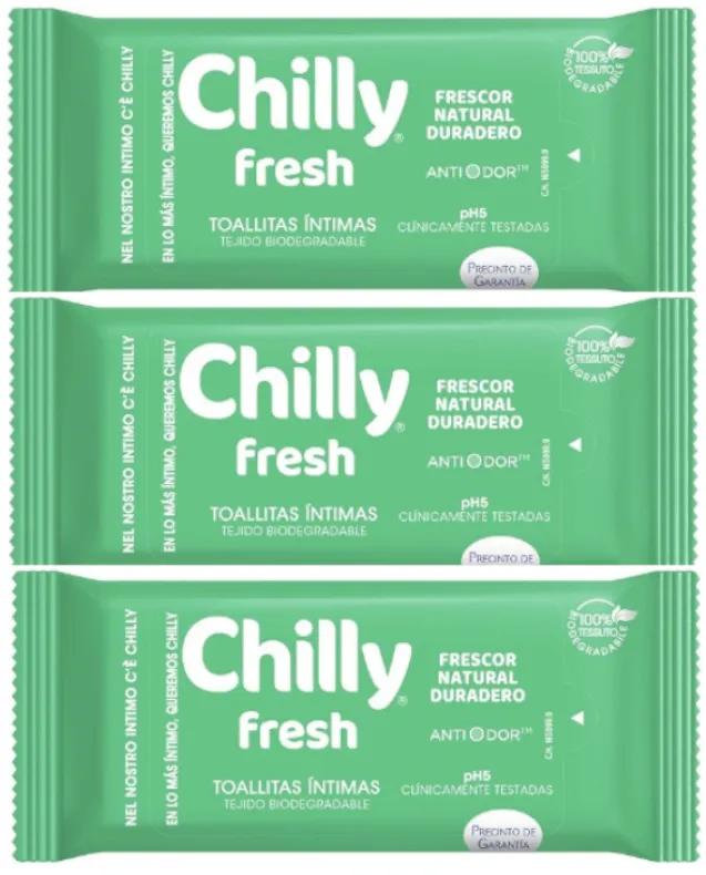 Lingettes Intimes Chilly Formule Fraîche 3x12 unités