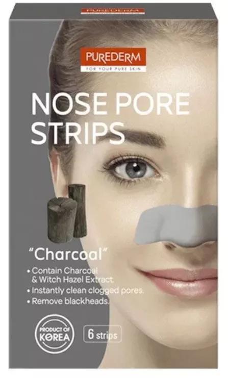 Purederm Nose Pore Strips Charcoal 6 uds