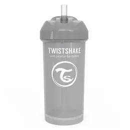 Twistshake Tasse à Paille Gris Pastel +6m 360ml