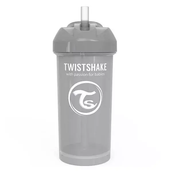 Twistshake Tasse à Paille Gris Pastel +6m 360ml
