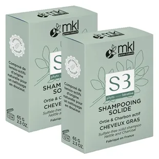 MKL Shampoo Solido Ortica e Carbone Capelli Grassi 65g Confezione da 2