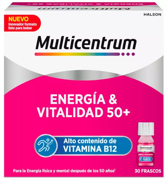 Multicentrum Energia & Vitalidade 50+ Vitamina B12 Energia Física e Mental 30 Frascos