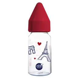 dBb Remond Biberon Verre Régul'Air Rouge Paris 0-4 mois 110ml