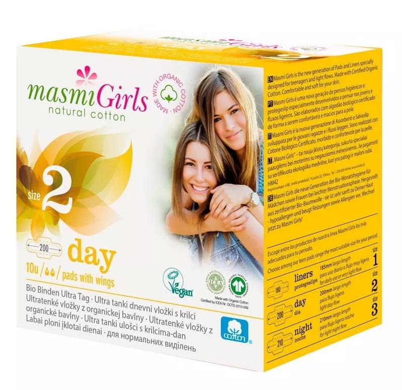 Masmi Compresas Ultrafinas Día con Alas Girls Talla 2 10 Uds