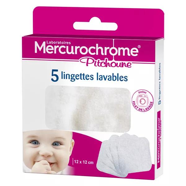 Toallitas Lavables Higiene y Cuidado Mercurochrome 5 unidades + Red de Lavado