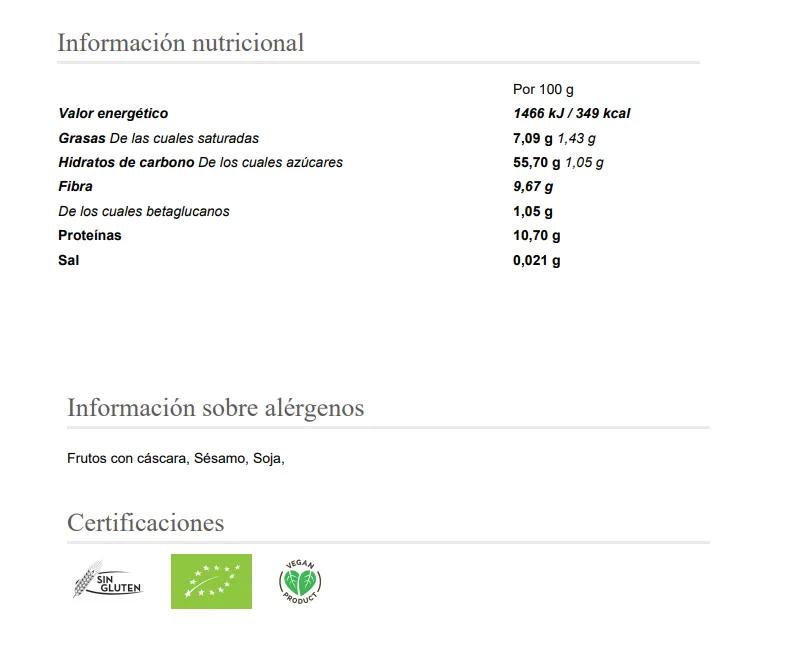 Bio Ecosana Glutenfreie Haferflocken 500gr