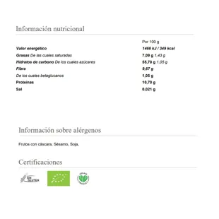 Ecosana Farinha de Aveia Orgânica Sem Glúten 500 gr