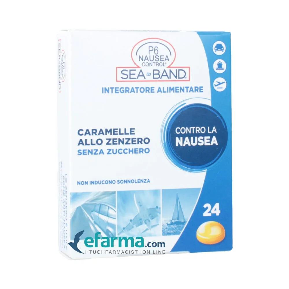 P6 Nausea Control SeaBand Caramelle Allo Zenzero Integratore Contro la Nausea 24 Caramelle