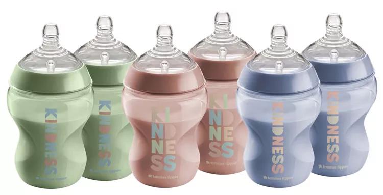 Tommee Tippee Closer to Nature Biberón Be Kind Multicolor 260 ml 6 uds