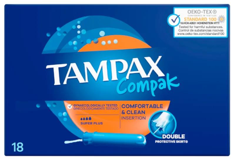 Tampax Compak Super Plus Tampons 18 unités