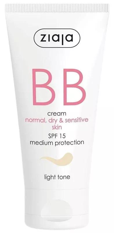 Ziaja BB Cream Pele Normal, Seca e sensível SPF15 Tom Claro 50ml