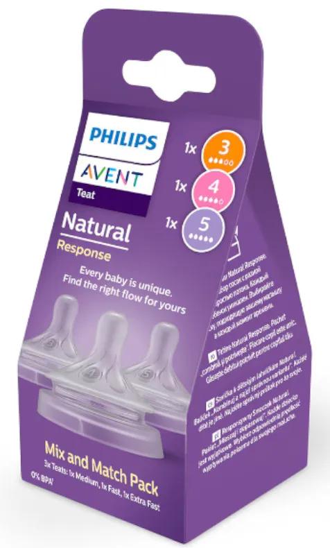 Philips Avent Natural Response Sauger Mittlerer, schneller und sehr schneller Durchfluss