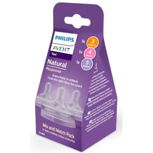 Tetinas Philips Avent Natural Response Fluxo Médio, Rápido e Muito Rápido
