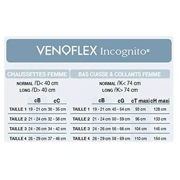 Venoflex Incognito Absolu Chaussettes Classe 2 Normal Taille 3 Noir