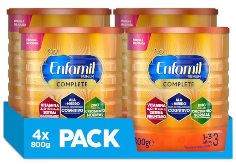 Pack 4 Boites Enfamil 3 Premium Complet 800 Grammes