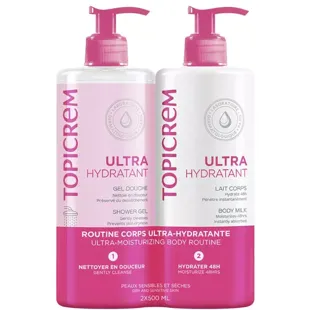 Topicrem UH Body Milk 500 ml + Gentle Cleansing Gel 500 ml