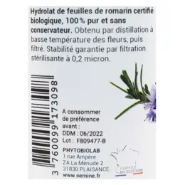 Oemine Eau Florale Alimentaire Romarin Bio 125ml