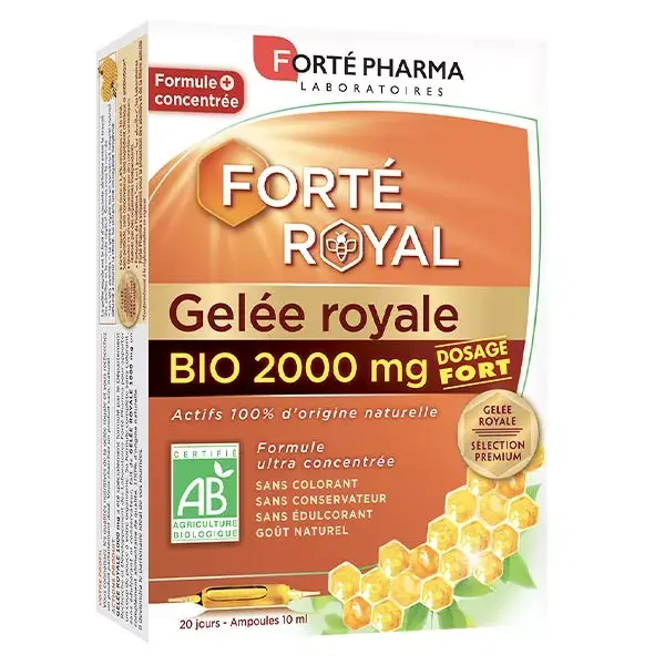 Forté Pharma Forté Royal Gelée Royale 2000 mg Bio 20 ampoules Fatigue & Défenses