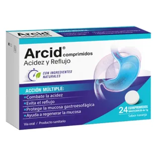 Arcid Heartburn and Reflux Orange 24 Chewable Tablets