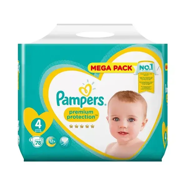 Pañales New Baby Premium Protección T4 9-14kg Megapack 78 Pañales