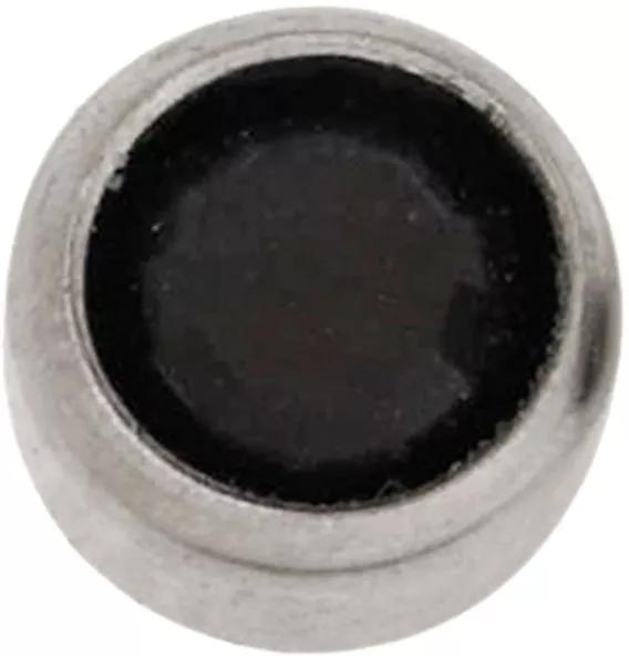 Boucle d'oreille solitaire noire en acier inoxydable Inverness 184C 4 mm