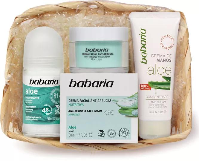 Babaria Cesta Creme Facial 50ml + Creme de Mãos 100ml + Desodorante 50ml