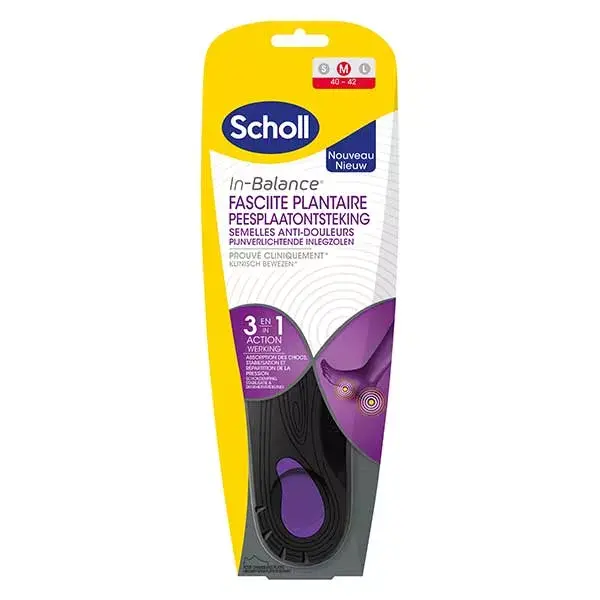 Scholl In-Balance Plantar Fasciitis Pain Relief Insoles Size M (40-42)