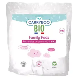 Carryboo Soins Family Pads Recharge Coton Ultra Doux Bio 180 unités