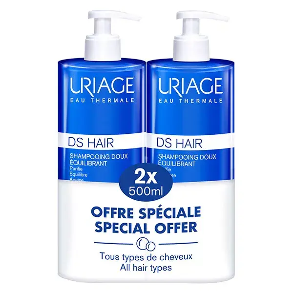 Uriage DS Hair Gentle Balancing Shampoo Set of 2 x 500ml
