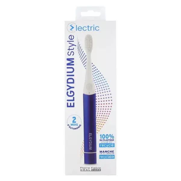 Elgydium Style Electric Brosse à Dents Électrique Souple Bleue