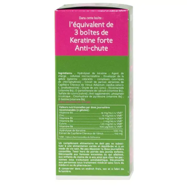 Biocyte Kératine Forte Anti Chute Lote Eco 120 comprimidos  + Soin Anti Chute 50ml Oferta