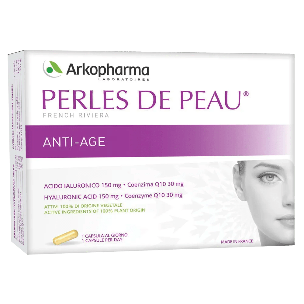 Arkopharma Perles de Peau Acido Ialuronico Integratore Anti età 30 Capsule